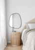 Underline Bedside Table – fluted timber bedside table in American Oak with brass handle